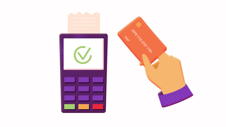 Payment with card and terminal animation