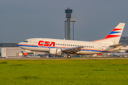 Düsseldorf, Germany - 27 April 2006: A Boeing 737-500 from CSA after landing in DUS