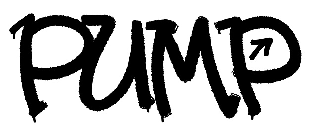 Pump word black graffiti airbrush spraypaint typography