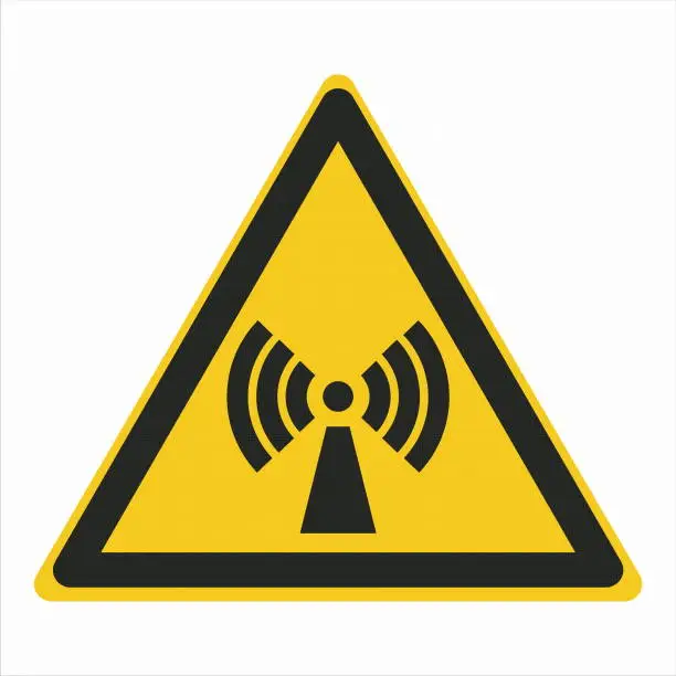 Vector illustration of ISO 7010 Safety Warning Sign Marking Label Standards Non-ionizing radiation