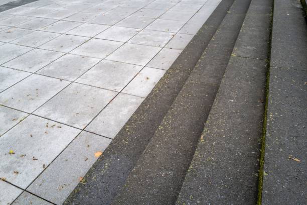 istock Stair treads and stone slabs on a square 2148516284