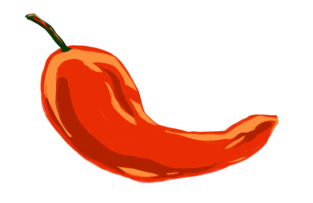 istock Red hot chili burning fire background hand painting illustration cartoon 2148516464