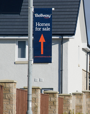 Glasgow, UK, February 24th 2024, Homes for sale at new housing development