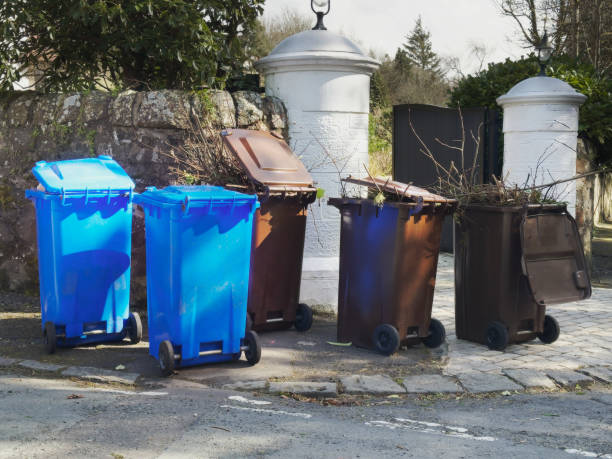istock Wheelie bins in row segregated for recycling rubbish 2148517333