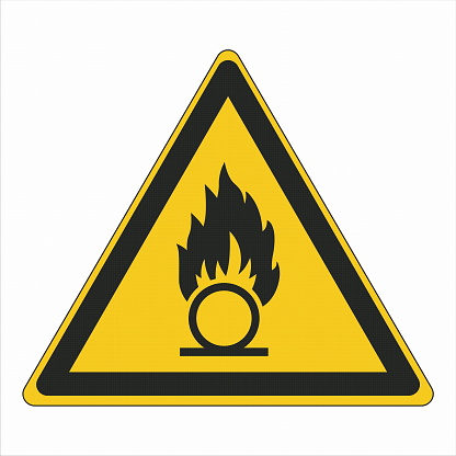 ISO 7010 Safety Warning Sign Marking Label Standards Oxidizing substance