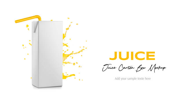istock Juice Box Package with Straw Mockup on Isolated Background 2148518267