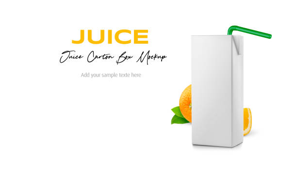 istock Juice Box Package with Straw Mockup on Isolated Background 2148518270