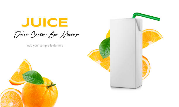 istock Juice Box Package with Straw Mockup on Isolated Background 2148518284