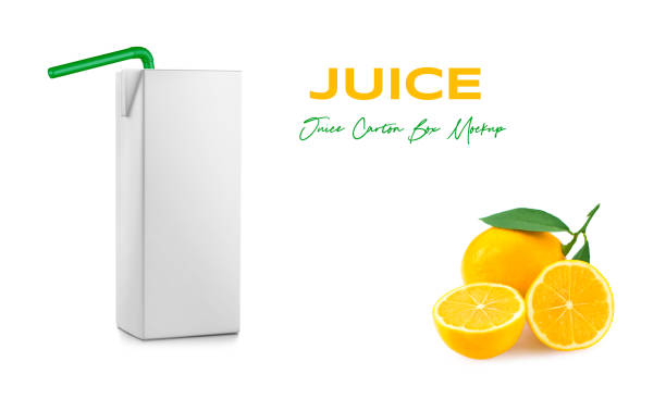 istock Juice Box Package with Straw Mockup on Isolated Background 2148518317