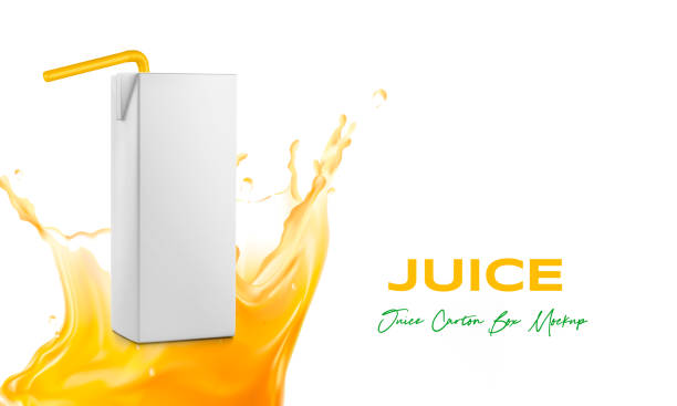istock Juice Box Package with Straw Mockup on Isolated Background 2148518338
