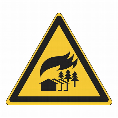 ISO 7010 Safety Warning Sign Marking Label Standards Large-scale fire zone