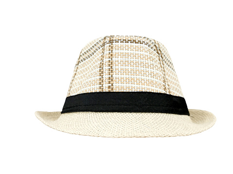 Straw hat. Beach category on isolated white background.