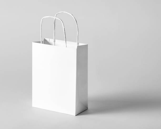 istock Blank white paper bag, shopping bag 2148521893