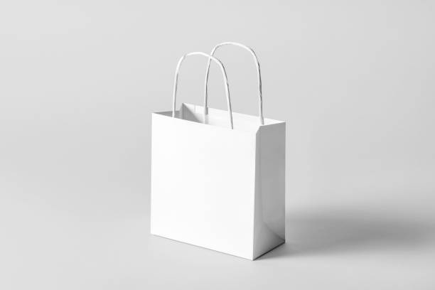 istock Blank white paper bag, shopping bag 2148521895