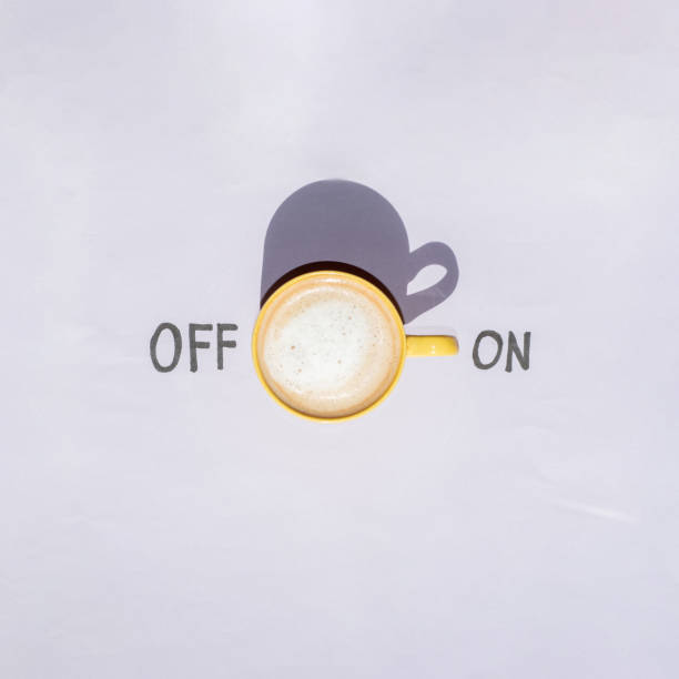 istock Cup of coffee creative concept flat lay with copy space. 2148522926
