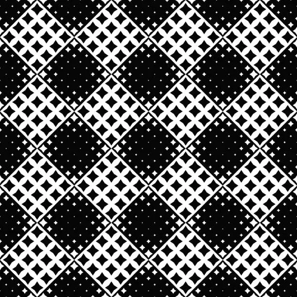 Vector illustration of Geometrical black and white abstract star pattern background