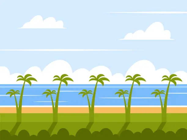 Vector illustration of Sea coast vector