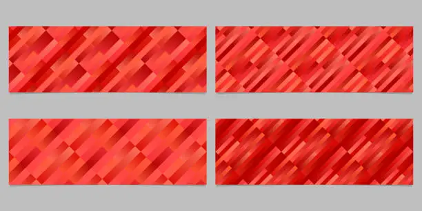 Vector illustration of Abstract diagonal stripe pattern banner background set
