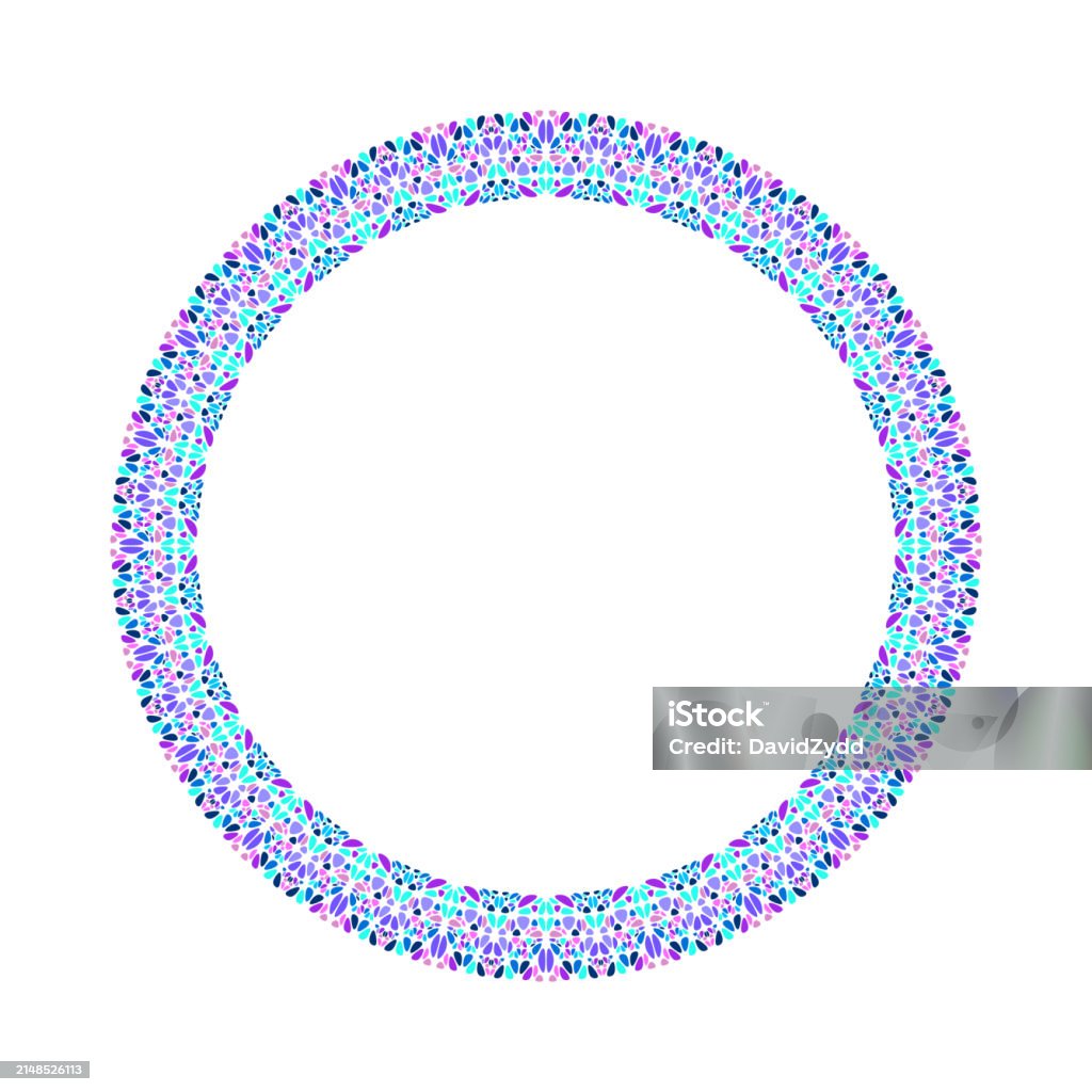 Circular Rounded Mosaic Frame Round Abstract Circular Vector Element Stock Illustration ...