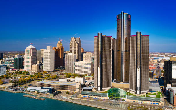 istock Detroit Downtown Aerial Skyline View During Autumn 2148527086
