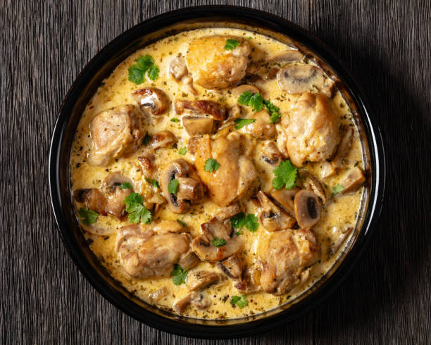 istock chicken thighs in a creamy mushroom garlic sauce 2148528237