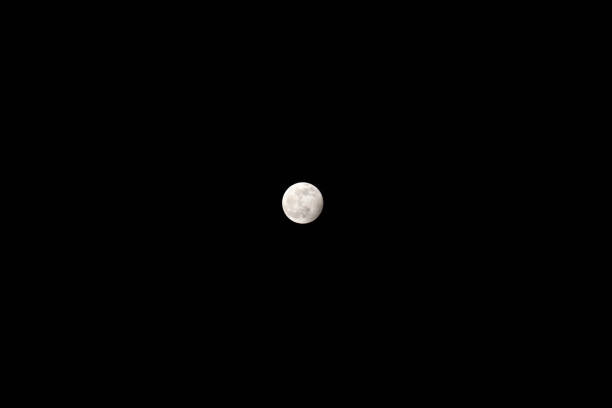 Full moon isolated on black background