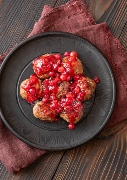 istock Swedish meatballs with lingonberry sauce 2148530244