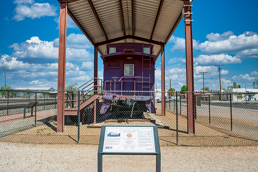 A Caboose railway car at the City of Las Cruces Railway Depot museum in NM, USA