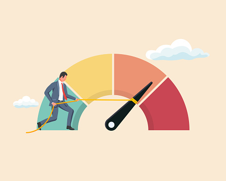 Reduce Risk Level Or Decrease Stress Anxiety Meter Lower Danger ...