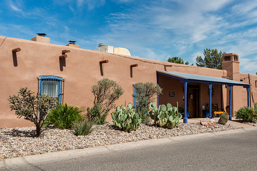 New Mexico Pueblo style residential homes in Mesilla