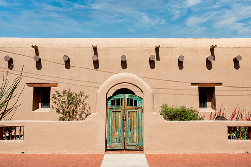 New Mexico Pueblo style residential homes in Mesilla