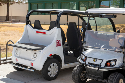 golf cart parking in golf course