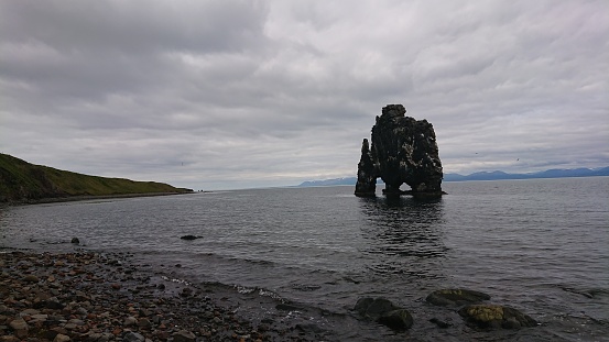 A rock called Hvítserkur in north Iceland