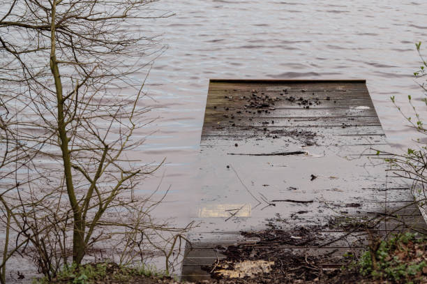 istock flooded jetty on a lake 2148536436