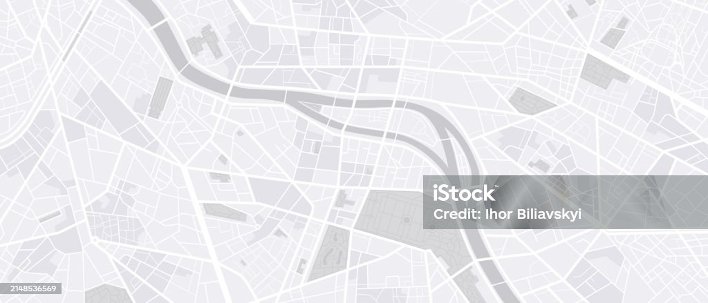 Stadtplan-Navigation. GPS-Navigator. Symbol für eine Punktmarkierung. Draufsicht, Blick von oben. Abstrakter Hintergrund. Einfaches, realistisches Kartendesign. Landschaft mit Fluss. Vektorillustration im flachen Stil. - Lizenzfrei Stadtplan Vektorgrafik Stadtplan-Navigation. GPS-Navigator. Symbol für eine Punktmarkierung. Draufsicht, Blick von oben. Abstrakter Hintergrund. Einfaches, realistisches Kartendesign. Landschaft mit Fluss. Vektorillustration im flachen Stil. - Lizenzfrei Stadtplan Vektorgrafik