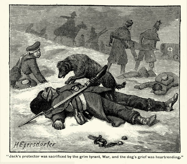 istock British army regimental mascot, dog mourning a fallen soldier, Crimean War 19th Century 2148537785