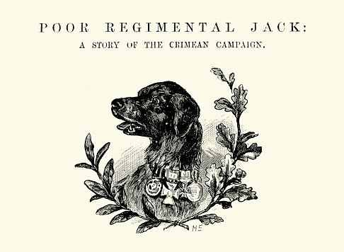 Vintage illustration British army regimental mascot, pet dog, 19th Century