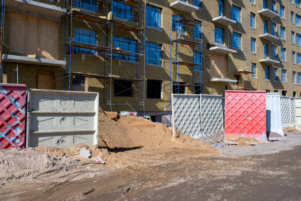 istock Construction of a new multi-apartment residential building 2148538508