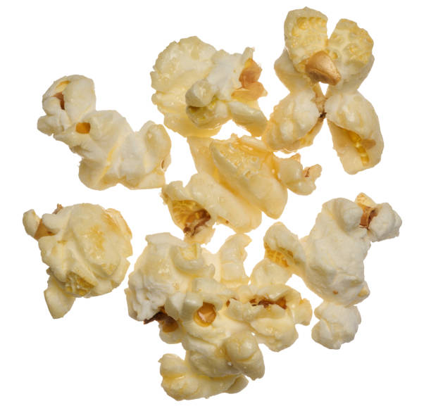 istock Sweet popcorn on isolated background, top view 2148538515