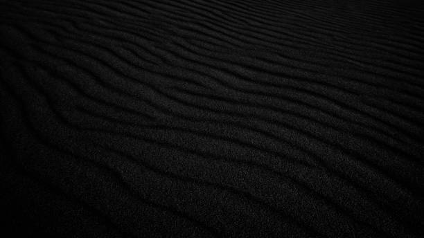 istock Black Sand dune. Black Sand beach macro photography. Background, texture, wave pattern of oceanic sand on the beach, black. Texture of beach sand. Black beach. 2148540538