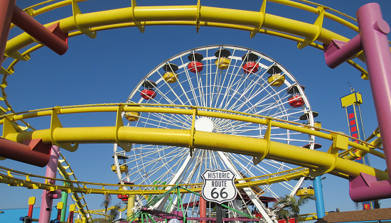 Ferris wheel in Santa Monica, California, USA.
