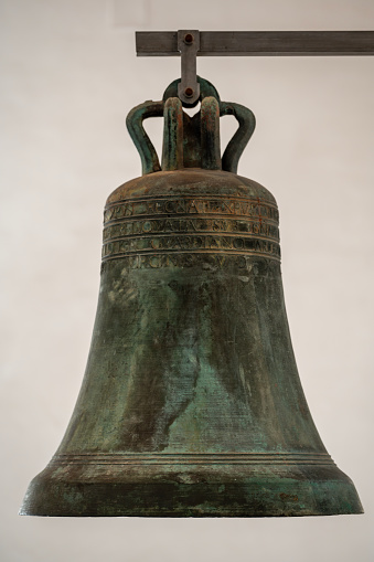 Big ship bell. Close-up. Background.