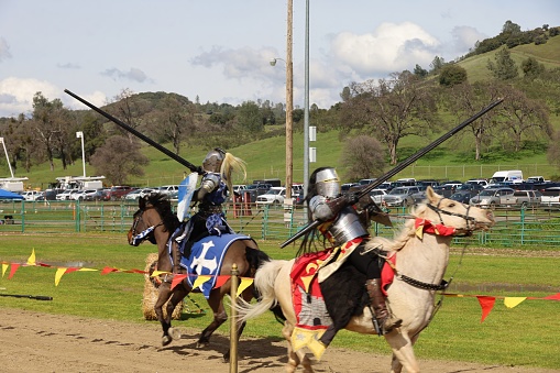 3-9-2024: Angels Camp, California: Celtic faire, Angels camp, California,, Knights jousting