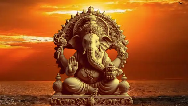 Lord Ganesh Divine Presence on Ganesh Chaturthi stock image