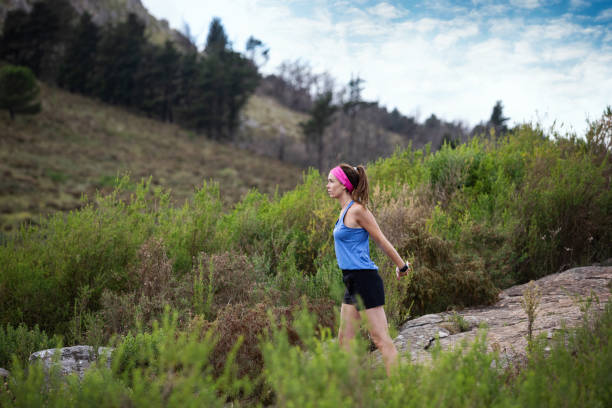 istock Woman preparing for a mountain race 2148550303