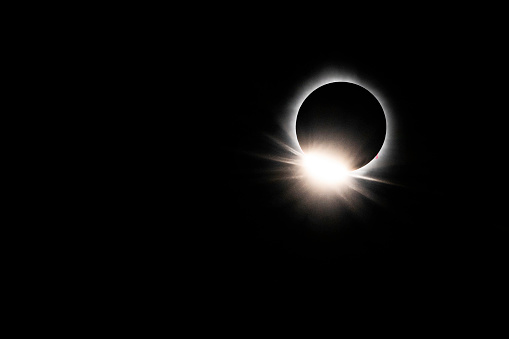 Brillliant Diamond Ring phase C3 that occurs during Totality of the Total Solar Eclipse, 2024, Indiana, USA