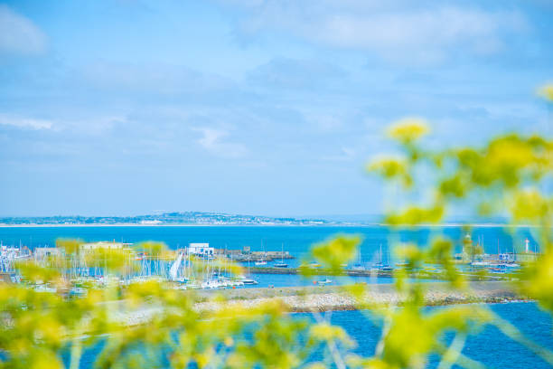 Dublin, Ireland - seaside under blue sky and white clouds