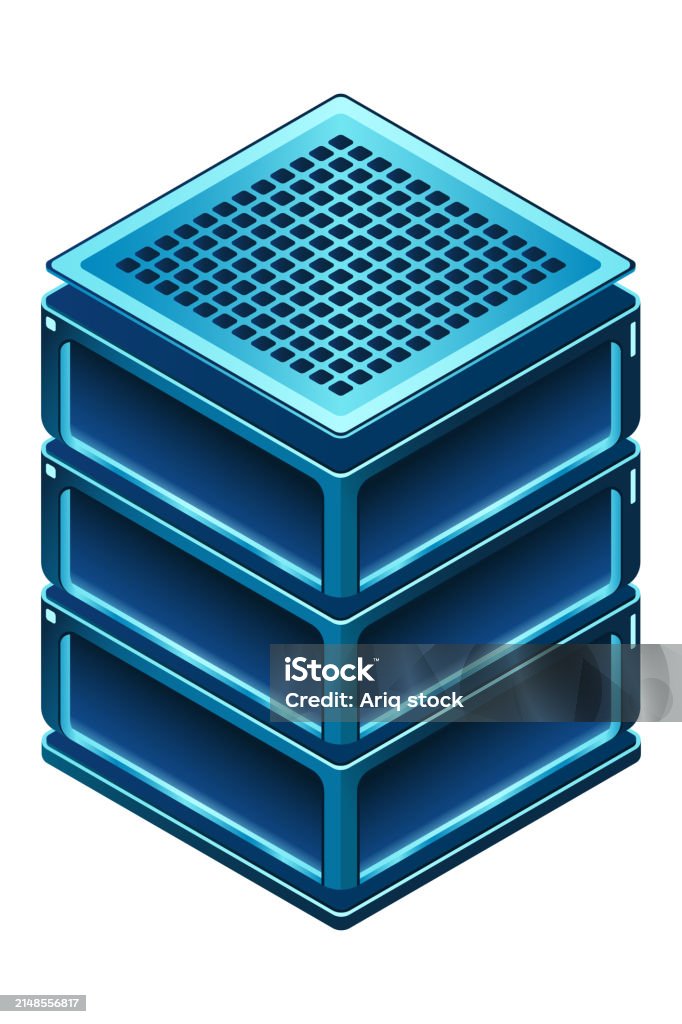 Isometric Futuristic Server Isometric Database Or Data Center Abstract ...