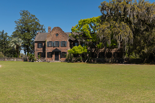 Charleston, SC, USA  - March 30, 2024: Main house Middleton Place is a plantation in Dorchester County, directly across the Ashley River from North Charleston, in the U.S. state of South Carolina.