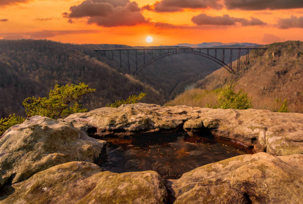 istock New River Gorge Bridge Blazing at Sunset, West Virginia 2148558865